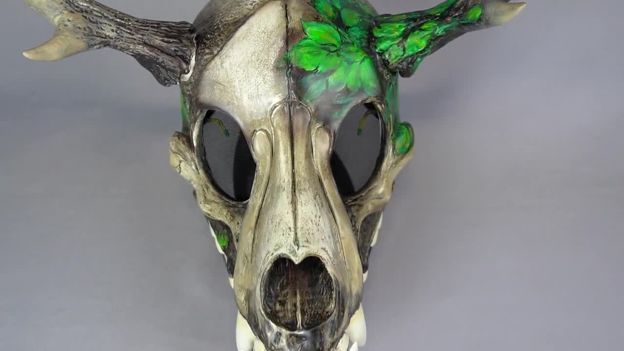 Deer Skull Wolf Mask Wendigo Cosplay - 3D Planet Props Just 3D Print White