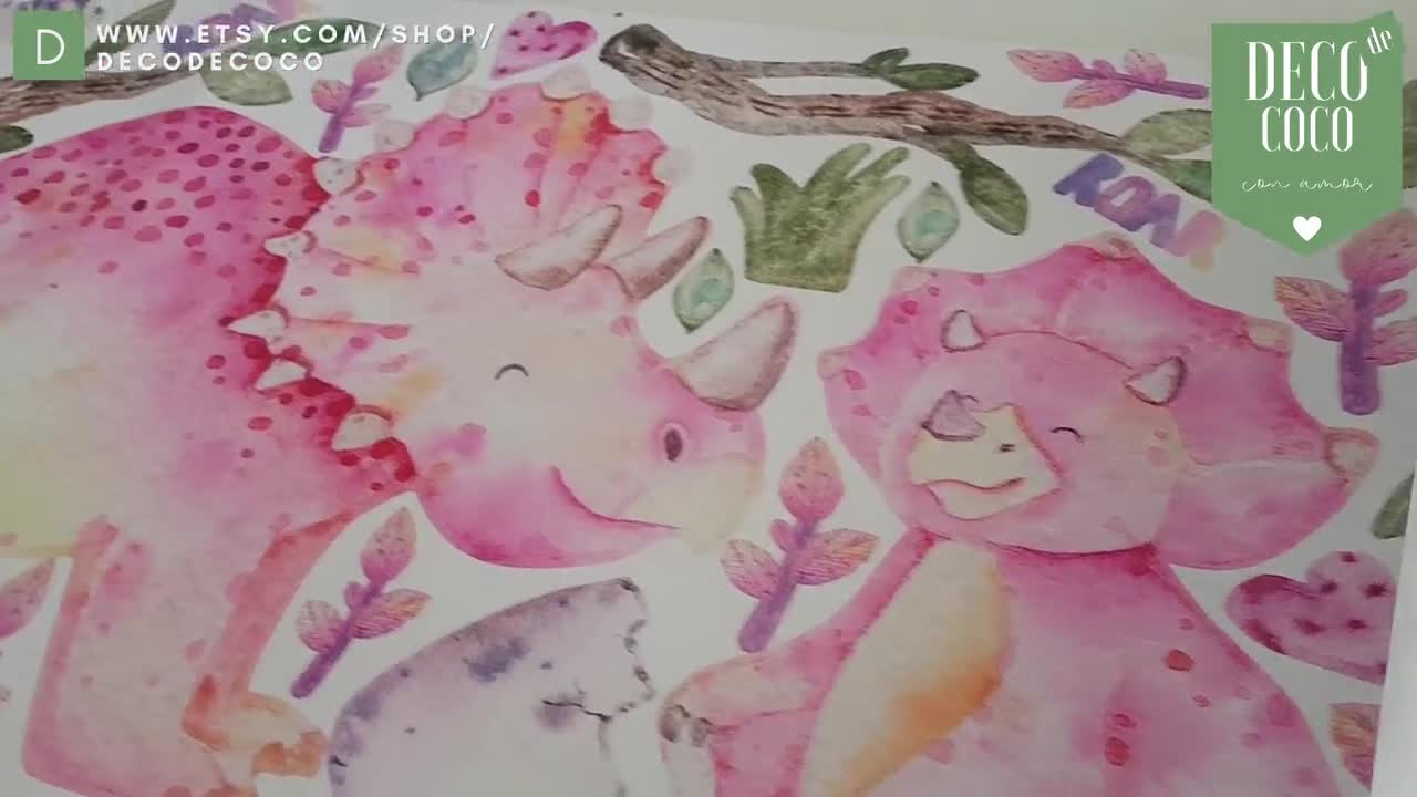 Pink Cute Dinosaur Painting For Kids – Diamond Painting Bliss