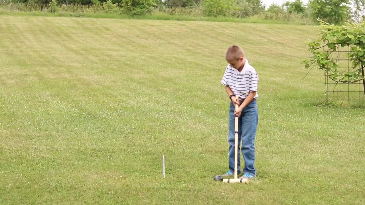 NEW! Amish-Made Deluxe Flag Croquet Golf Game Set –