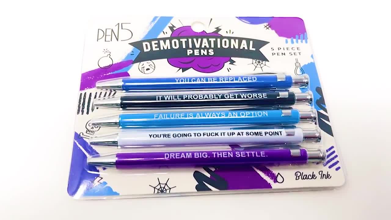 Demotivational Pens, Funny Gag Gift, Sarcastic, Adult Fun, Humor, Gag Gift,  White Elephant, Teacher, Back to School, Office 