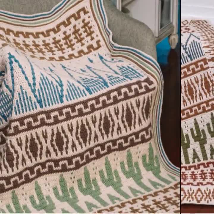 Ravelry: Desert Cactus Mosaic Blanket pattern by Briana K Designs