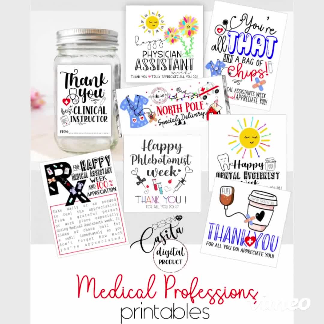 Printable Nurse Appreciation Thank You Gift Tags – Your Paper Stash