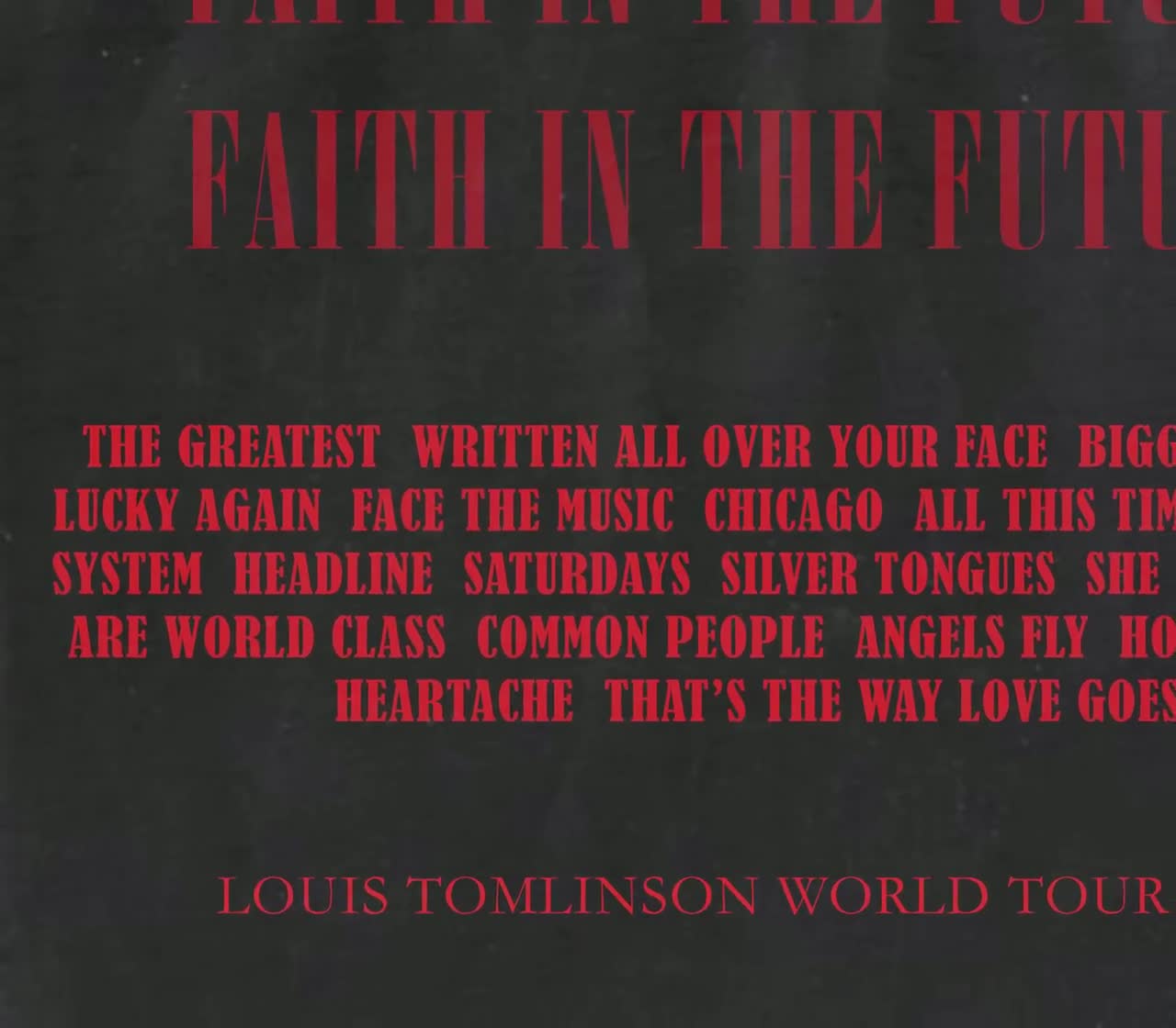 Louis Tomlinson Faith In The Future World Tour 2023 Canvas Poster