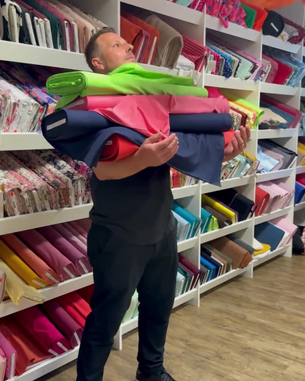 Jersey cotton jersey in 64 colours, sold by the meter from 0.5 m, stretch fabric video poster