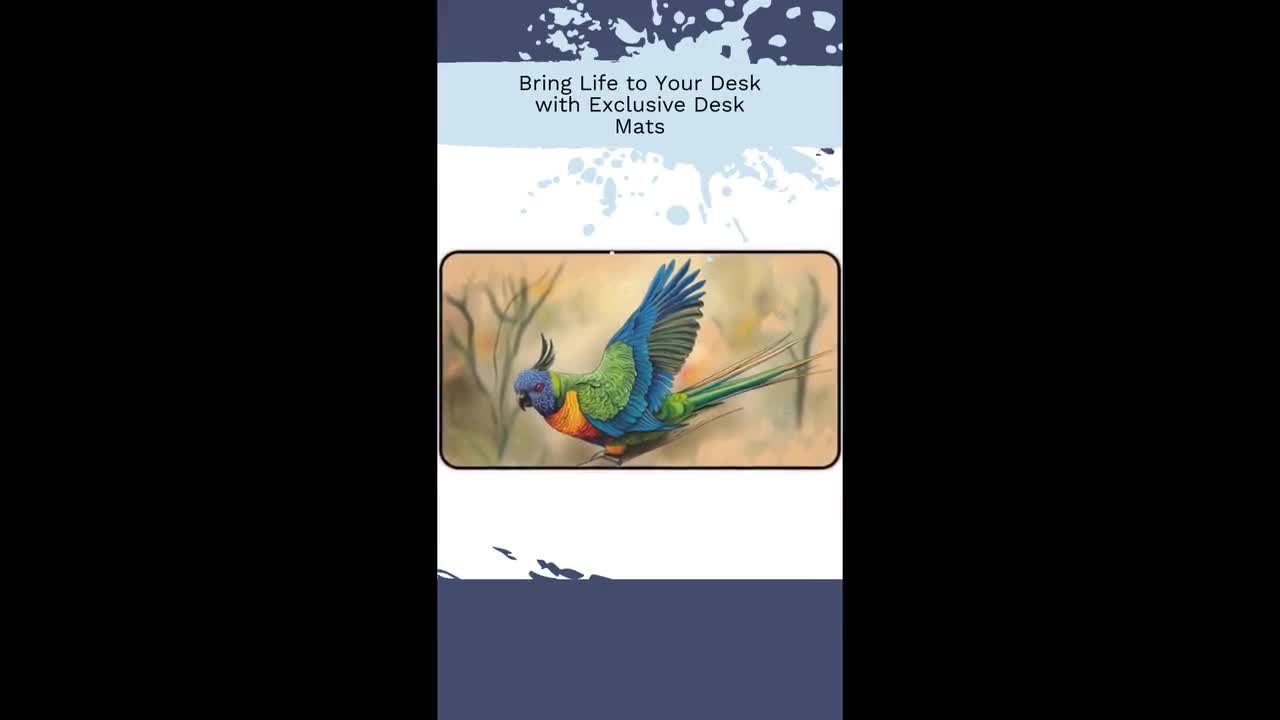 Alfombrilla de escritorio con diseño de tucán de acuarela, alfombrilla de ratón grande con diseño de pájaro tropical, regalo de decoración de oficina video poster