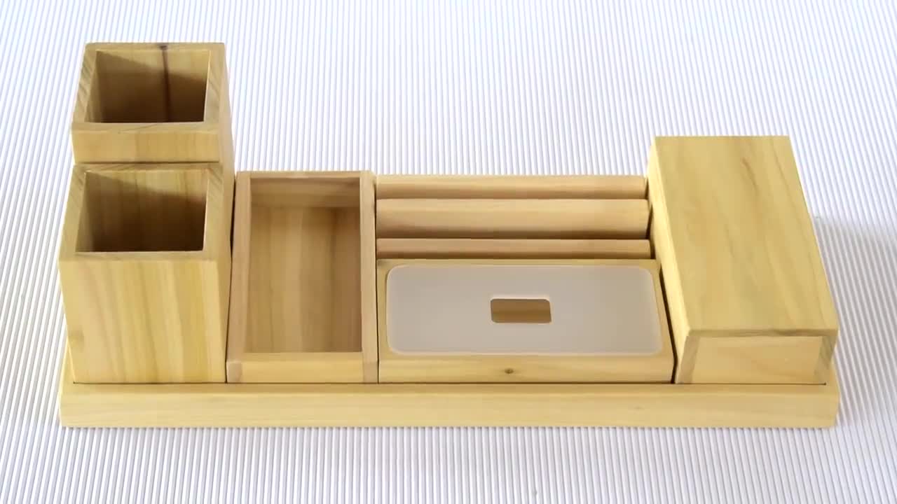 Wooden Desk Organizer - Desk Accessories –