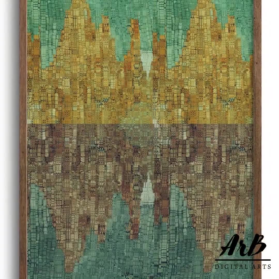 Abstract Mountain Lake Mosaic Art Print or Canvas - Etsy