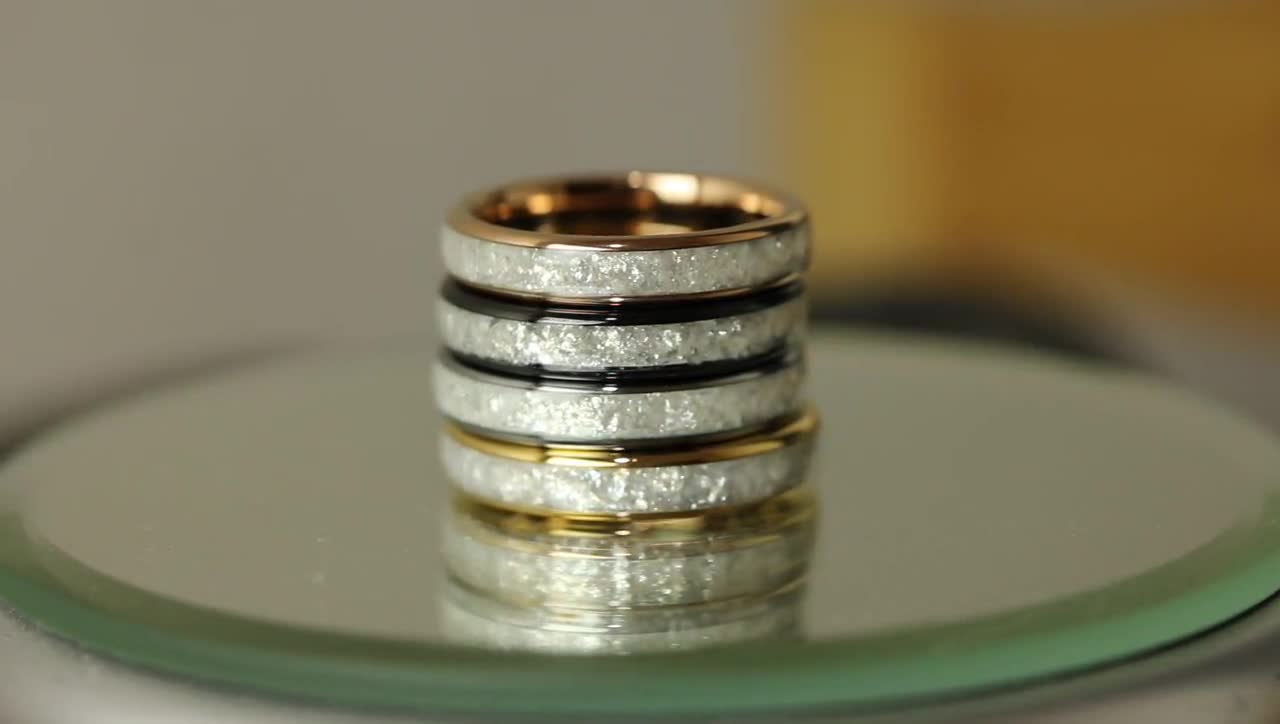 指輪 リング マルチカラー タングステン ストーン メンズ 男性 8mm 象眼細工 人工的 アーティフィシャル