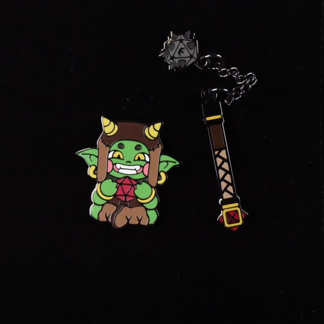 Dice Goblin Enamel Pin | Collectors Pin Featuring Cute Goblin Boi will Make Your Friends Jelly | King of Crits Brand video poster