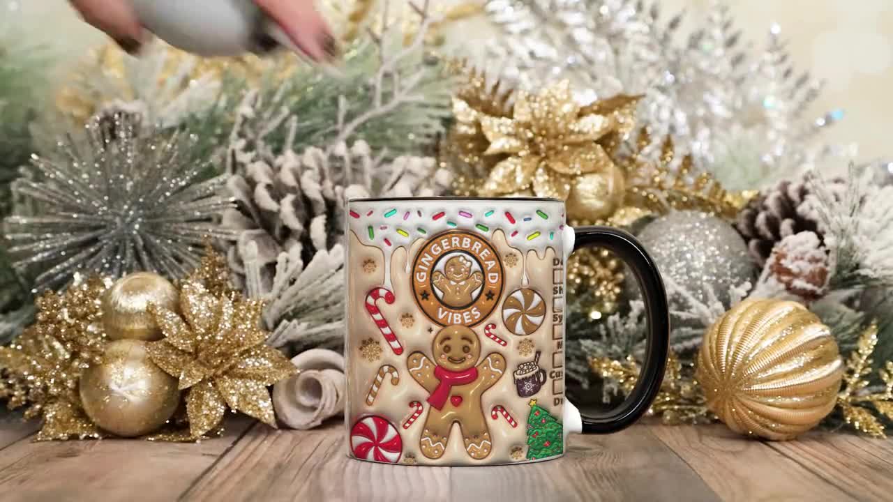 GingerBread Vibes Christmas 3D Inflated Effect Printed Coffee Mug, Holiday  Ceramic Mug, Cute Holiday Mug, Coffee Lovers Christmas Gifts.