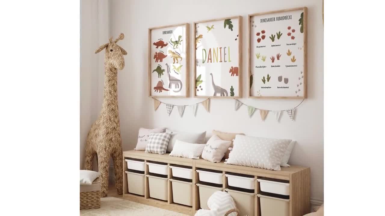 Decorazione Parete Camera Dei Bambini Rattan Animale Testa Dinosauro Luce Bioko 81720572