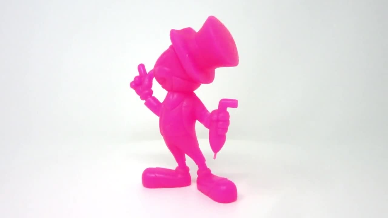 Vintage Walt Disney World Pink Jiminy Cricket Hard Plastic Toy