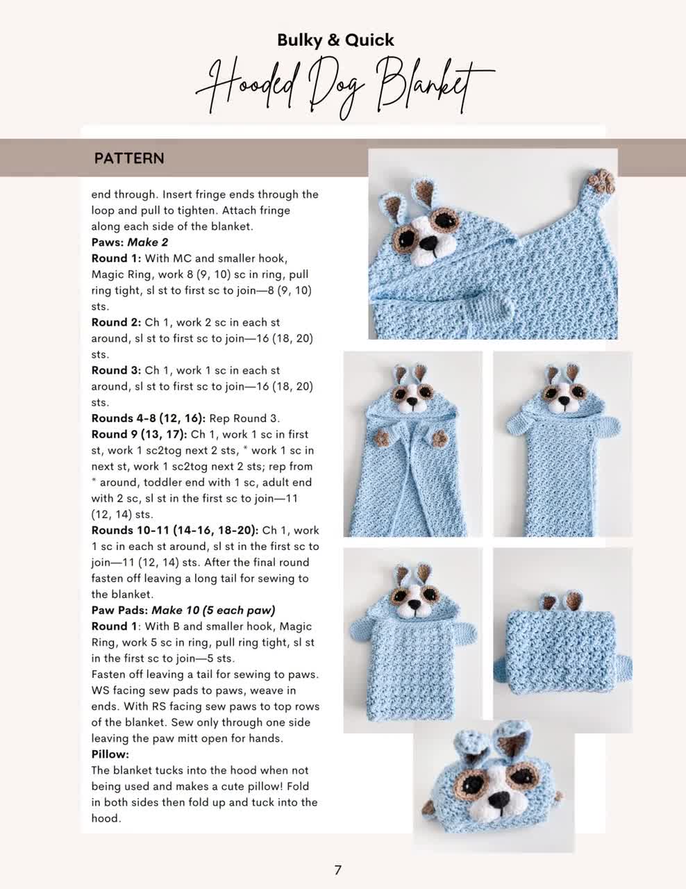 2024 Puppy crocheted hooded blanket