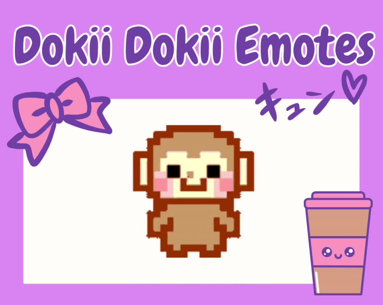 Kawaii Monkey Dance Animated Cute Gif Emote | Twitch & Discord | Instant  Download