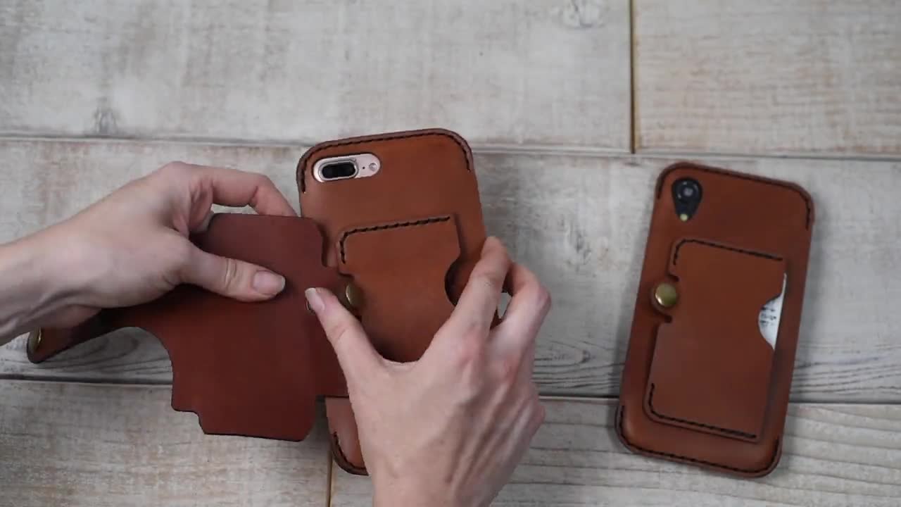 Leather Dual Phone Case, Leather Double iPhone Case, Case Holds Two Phones,  2 Iphone, 2 Samsung Phone Case, Crossbody Double Decker