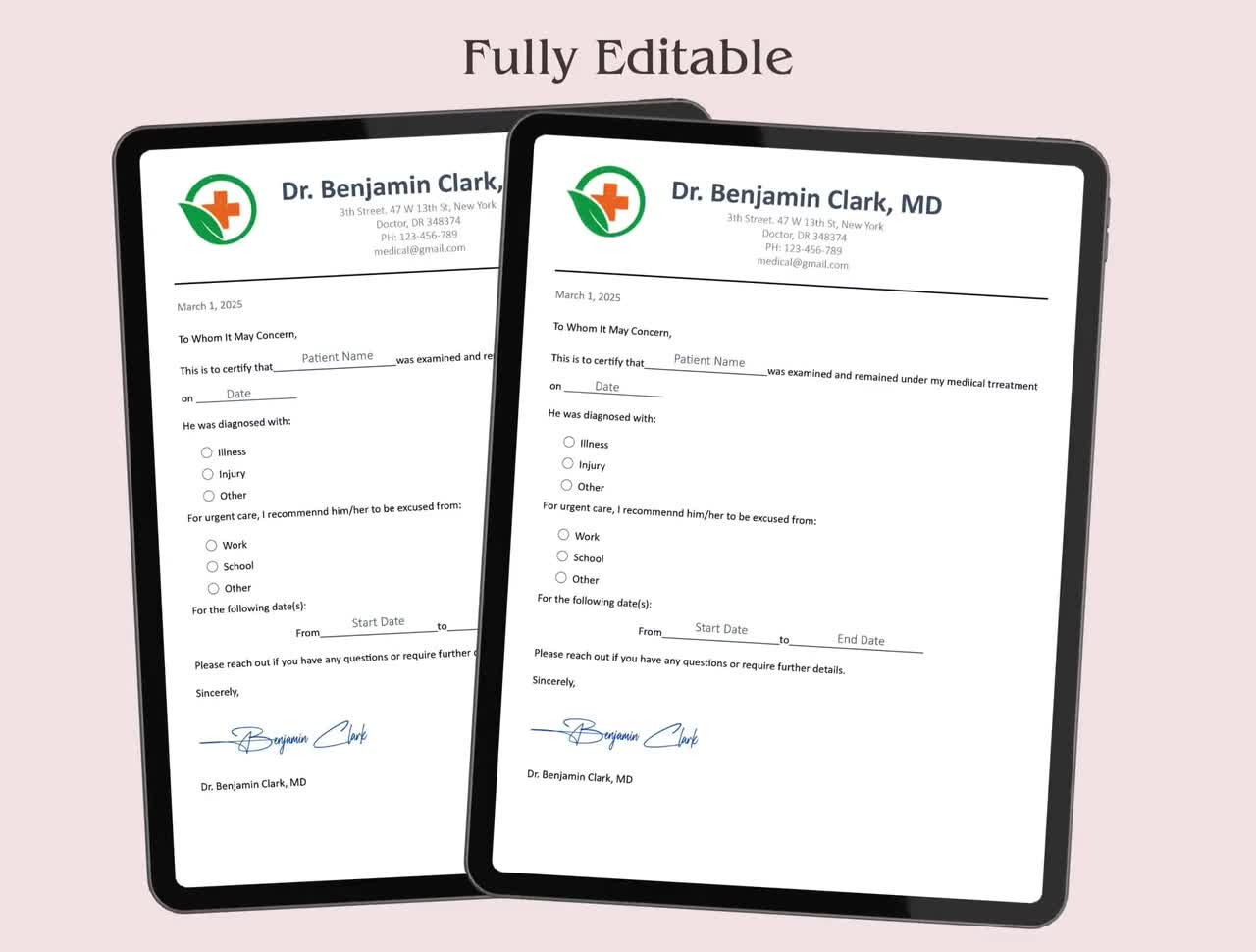 Doctor Excuse Note Word, Dr Note Template With Signature, Drs