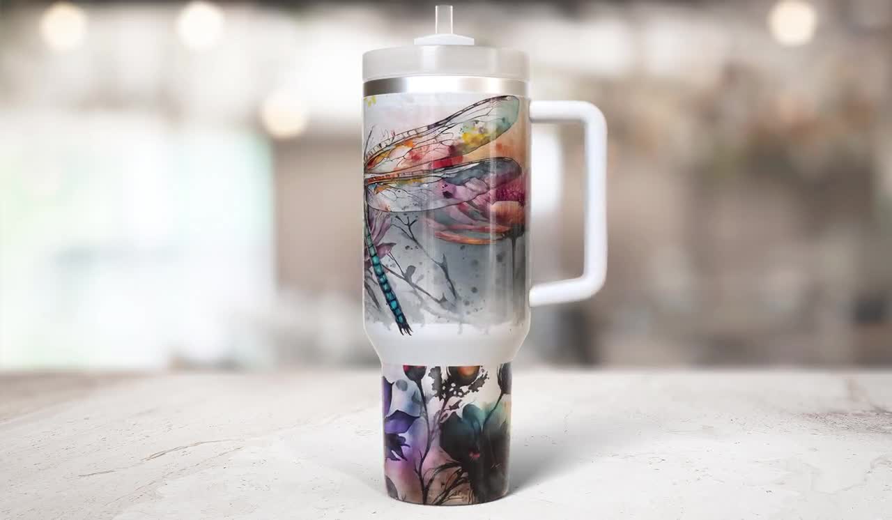 Dragonfly Tumbler Sublimation 40 Oz Graphic by WatercolorColorDream ·  Creative Fabrica