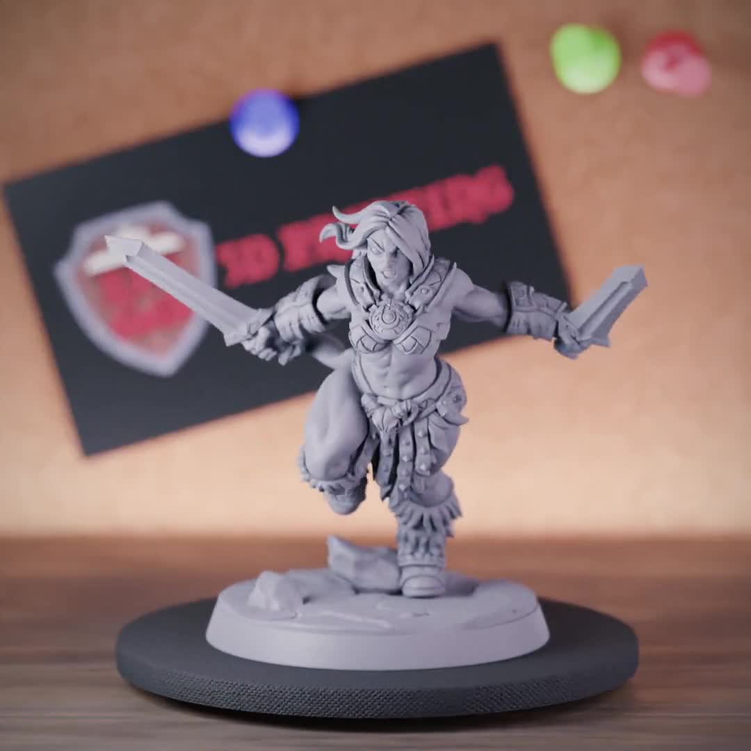 Female Barbarian Fighter Miniaturefor Dungeons and Dragons Mini RPG  Tabletop Miniature DnD Painting Pathfinder 5e DnD | AG, image size:1080x1080