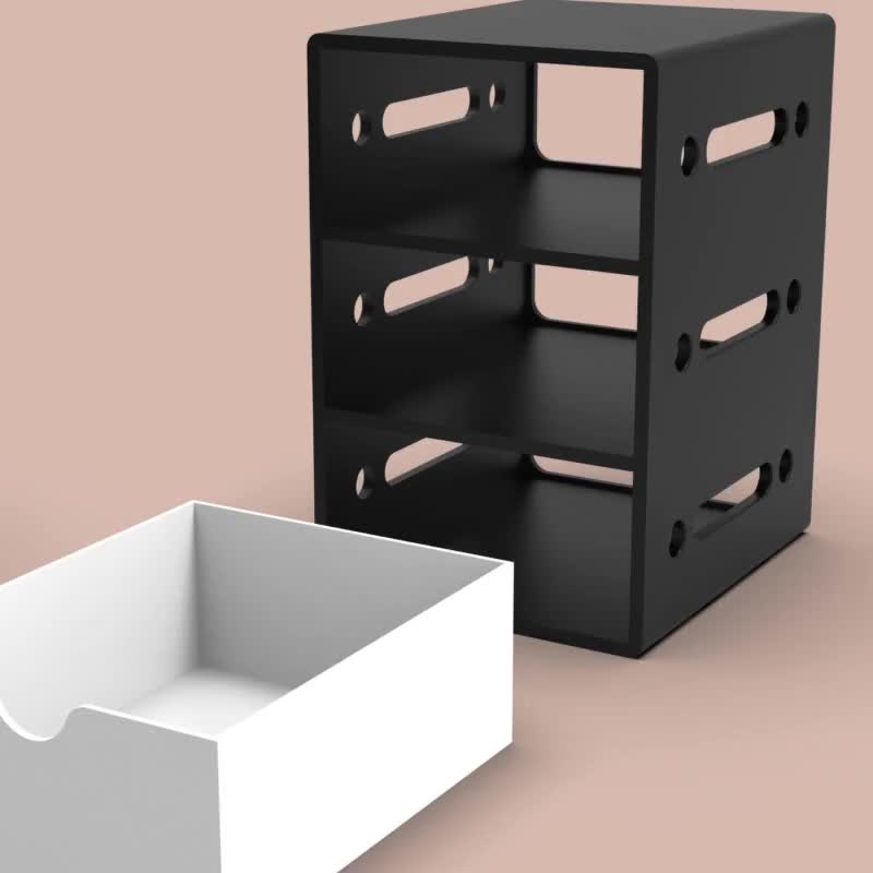 Organizador de escritorio con cajón, organizador de 3 piezas, organizador de oficina, escritorio - organizador personal, archivo STL 3D, descarga digital video poster