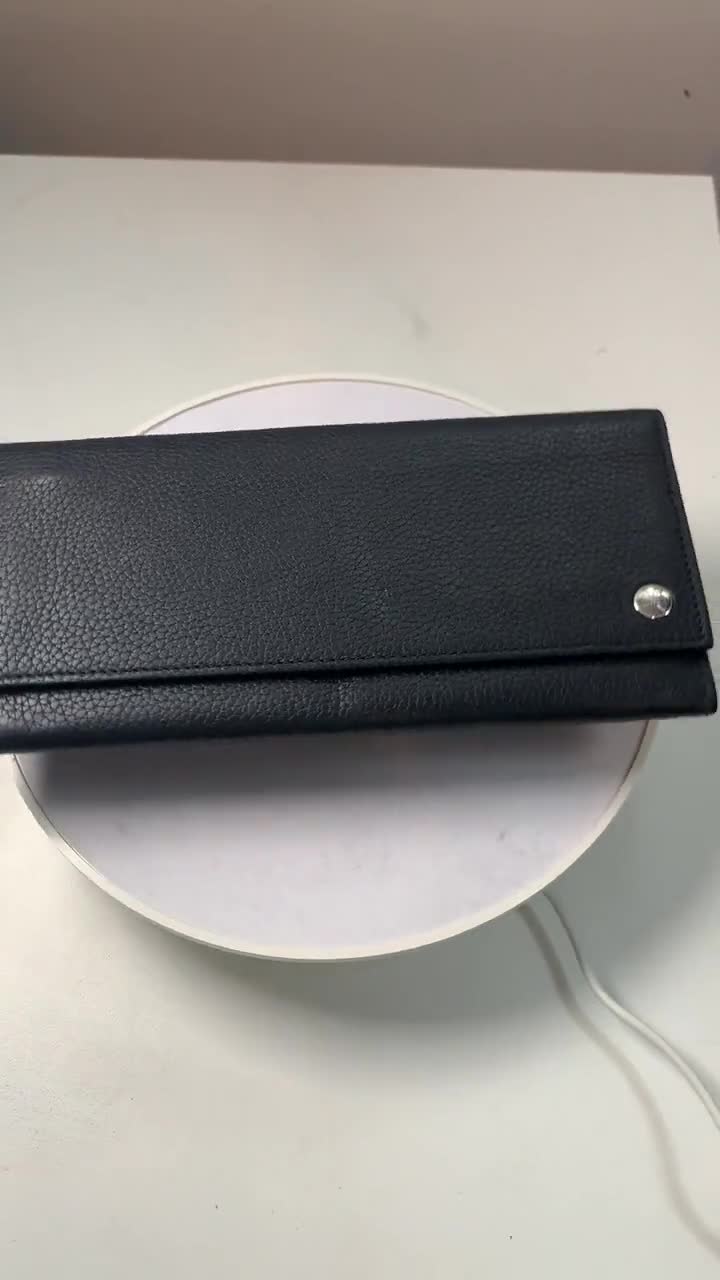 Dunhill Black Calf Leather Boxed Coat Wallet Made in Italy Mens