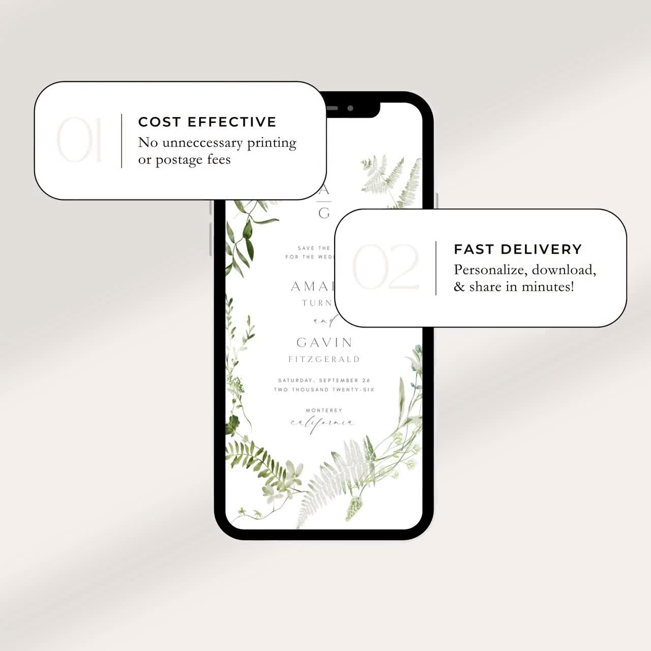 ボタニカル デジタル セーブ ザ デート: iPhone とスマートフォン向け