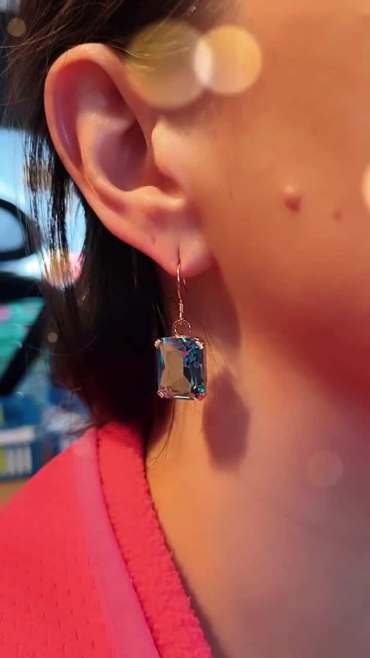 Orecchini in argento sterling 925 con cristalli Swarovski e diamanti neri - 5 mm, 6 mm, 8 mm rotondi / Orecchini unisex da donna e uomo / Singoli/Paio - Italia