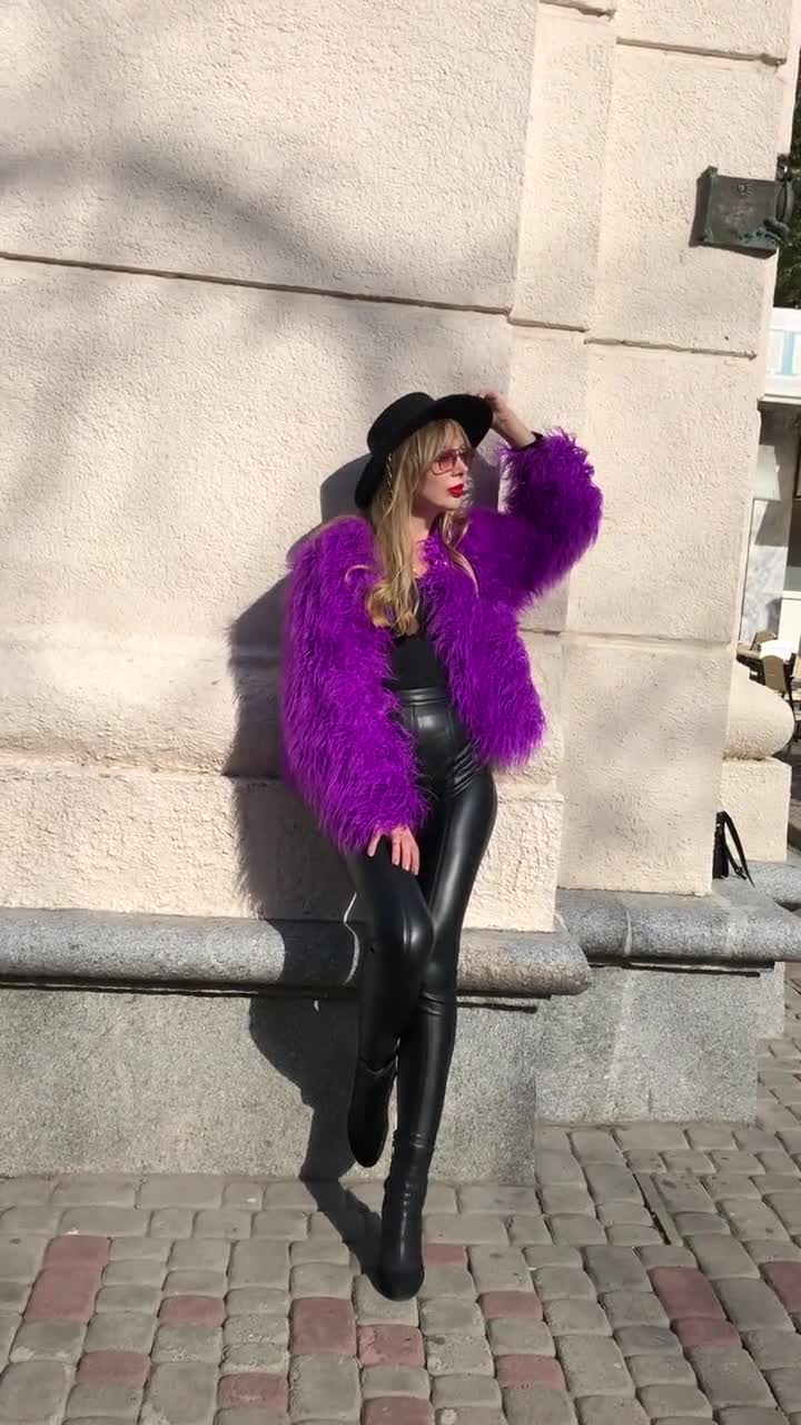 Short Coat - Avant-garde Clothing, Shaggy Fur Coat Made of