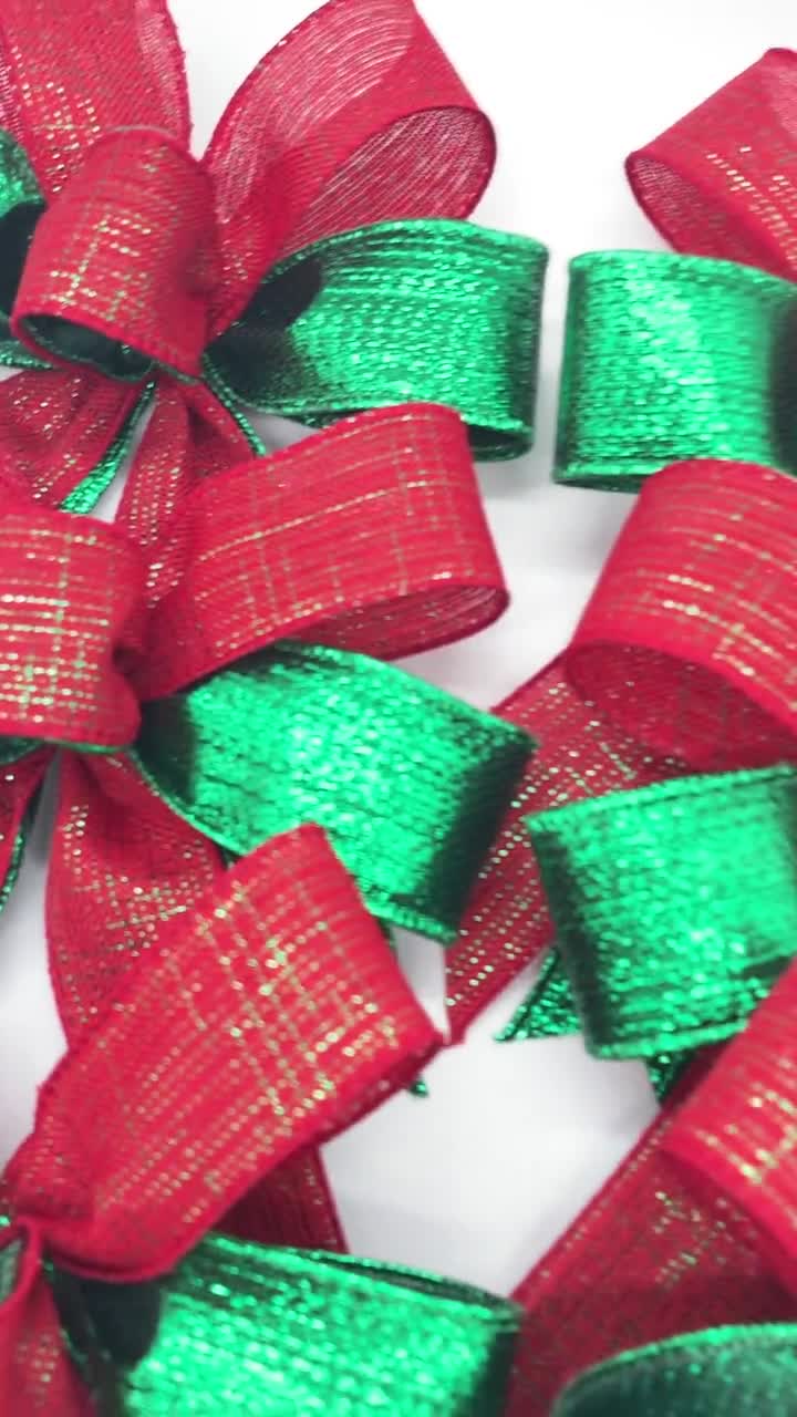 90 Pcs Christmas Tree Bows - 2.36 Inch Mini Ribbon Ornaments In Gold Red Silver