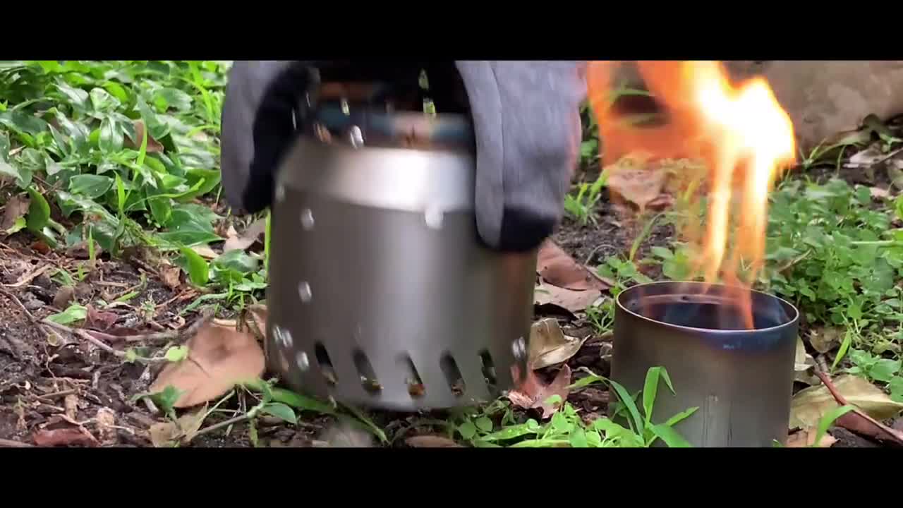 Titanium Wood Gasifier Siphon alcohol stove Multi-fuel Burner Cooking System