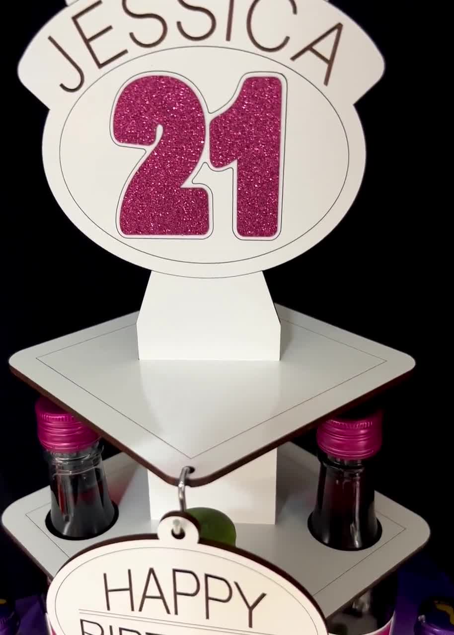 21st Birthday Decorations for Her Wooden Centerpieces for Tables 21 Mini  Liqu