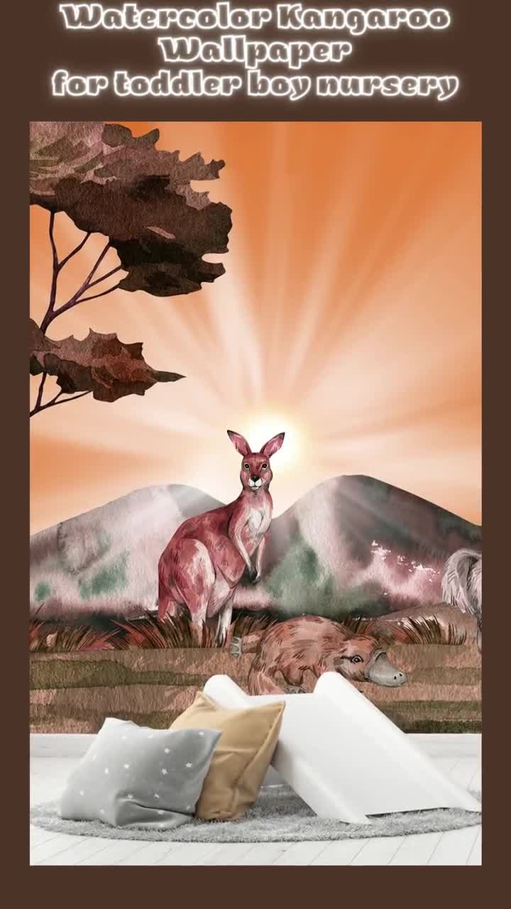 Kangaroo Galloping Freely In Vast Landscape, Manes Flying, Hooves Leaving  Traces In Soft Grass. Sun's Warm Light Emphasizes Grace And Strength.  Impressive Wallpaper Capturing Beauty And Freedom Of Animal World.  Keywords: Kangaroo,