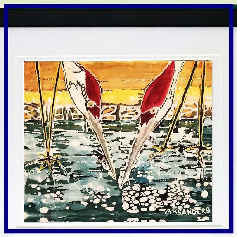 Giftwrapped Silk Print of BATIK Crane Sent outlets to your recipient~Anniversary Silk Print~Endangered Bird~Sandhill Crane BATIK