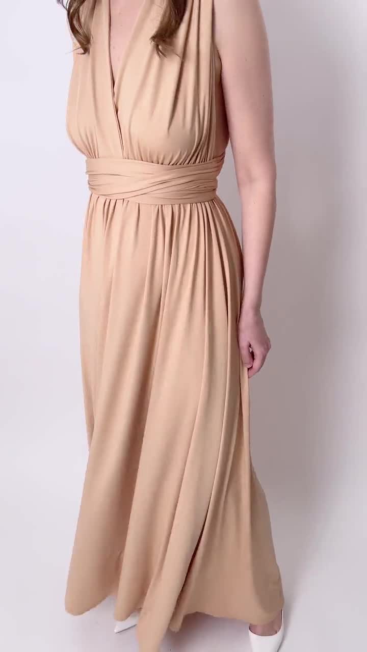 Champagne Gold Infinity Dress, Bridesmaid Dresses, Wedding Guest