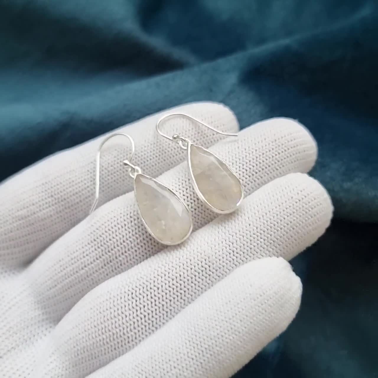 Anello Bara In Pietra Di Luna Arcobaleno Anello In Argento Sterling 925 Con Piet - Foto 6