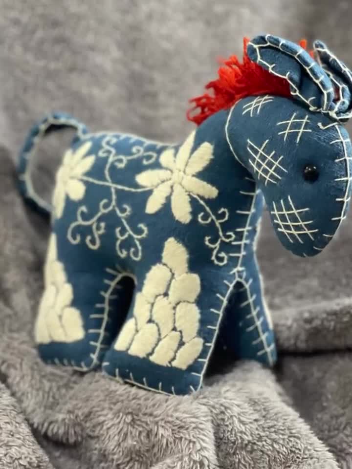 ES0036 A Charming Embroided Little Horse or Pony Child's Toy or