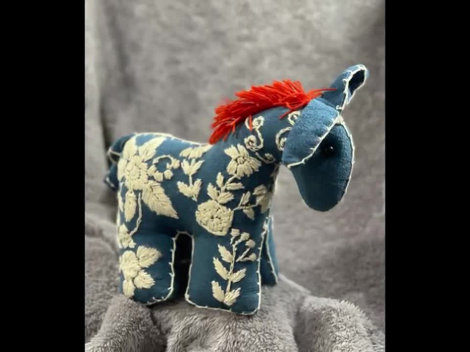 ES0044 A Charming Embroided Little Horse or Pony Child's Toy or