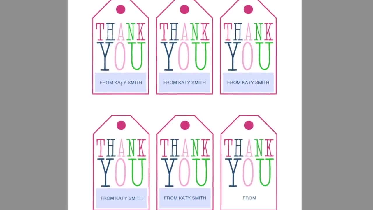 Free Editable Printable Thank You Tags Template