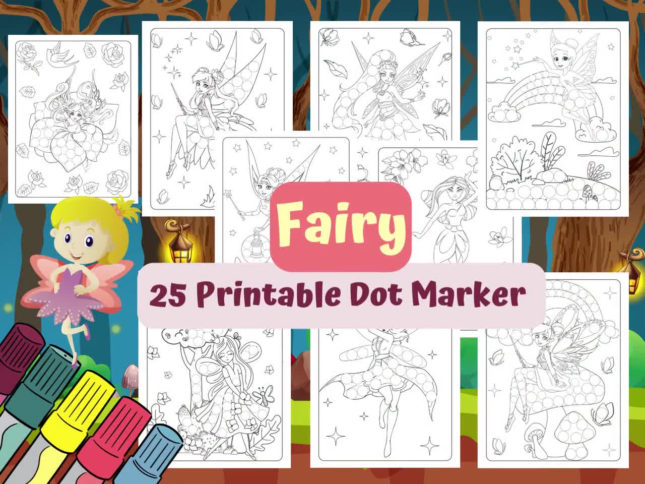 Fairy Dot Marker Coloring Book for Toddlers and Preschool Kids