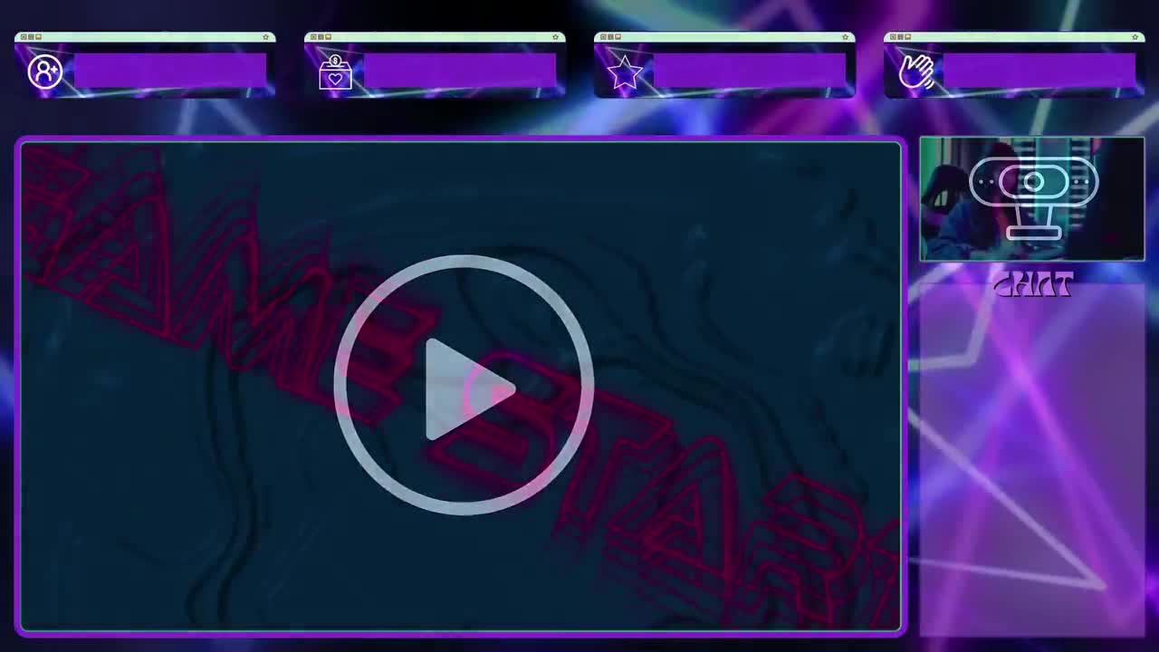 Placeit - Laser-Themed Twitch Overlay Template for a Just Chatting