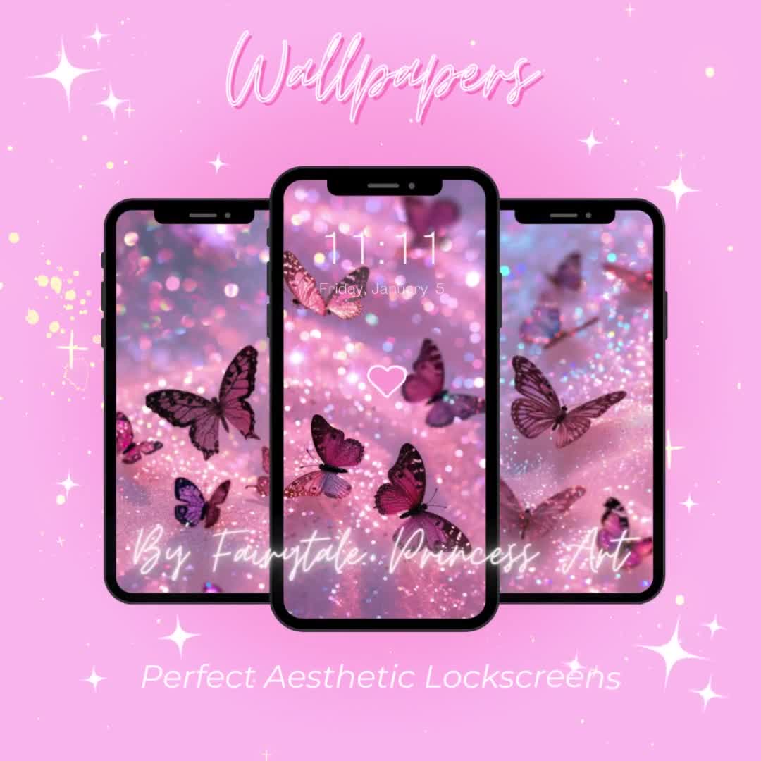 Pink Butterfly Wallpaper iPhone Wallpaper Glitter Wallpaper Phone Butterfly  Wallpaper Butter Fly Wallpaper Pastel Kawaii Wallpaper, image size:1080x1080