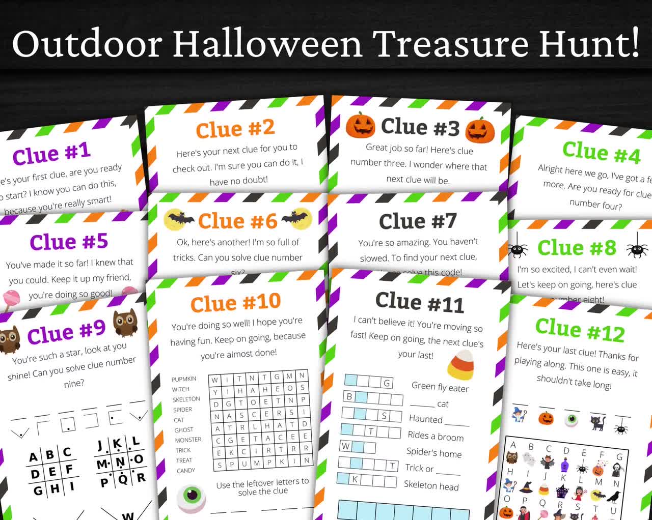 Outdoor Halloween Treasure Hunt For Older Kids | Halloween Scavenger Hunt |  Halloween Activity for Kids and Teens | Games and Puzzles