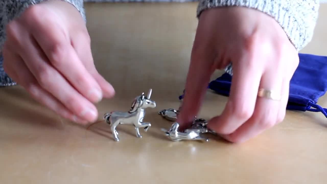 Handmade Pewter Mini Figurines, 3 pc. Unicorn Set