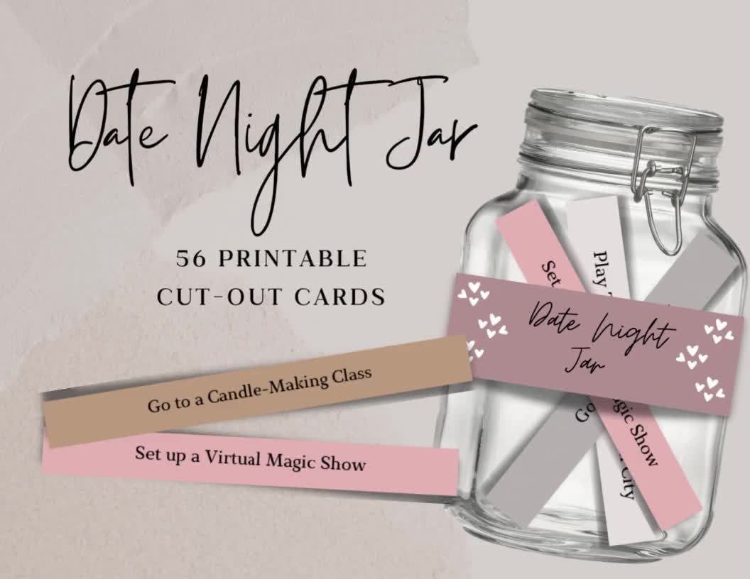 Date Night Ideas Jar + Printables from Somewhat Simple