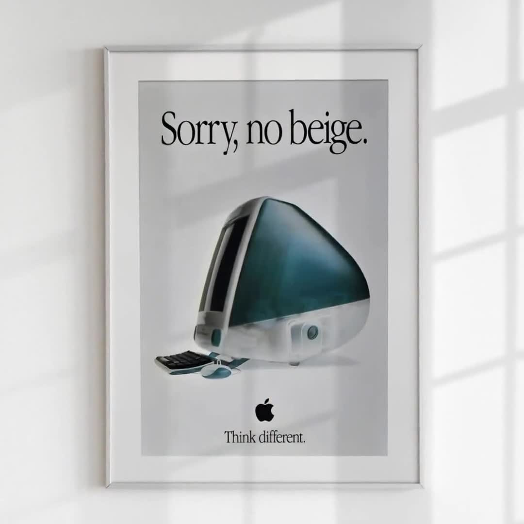 1999 Apple Poster Yum Think Different 22x28” 5 Flavors