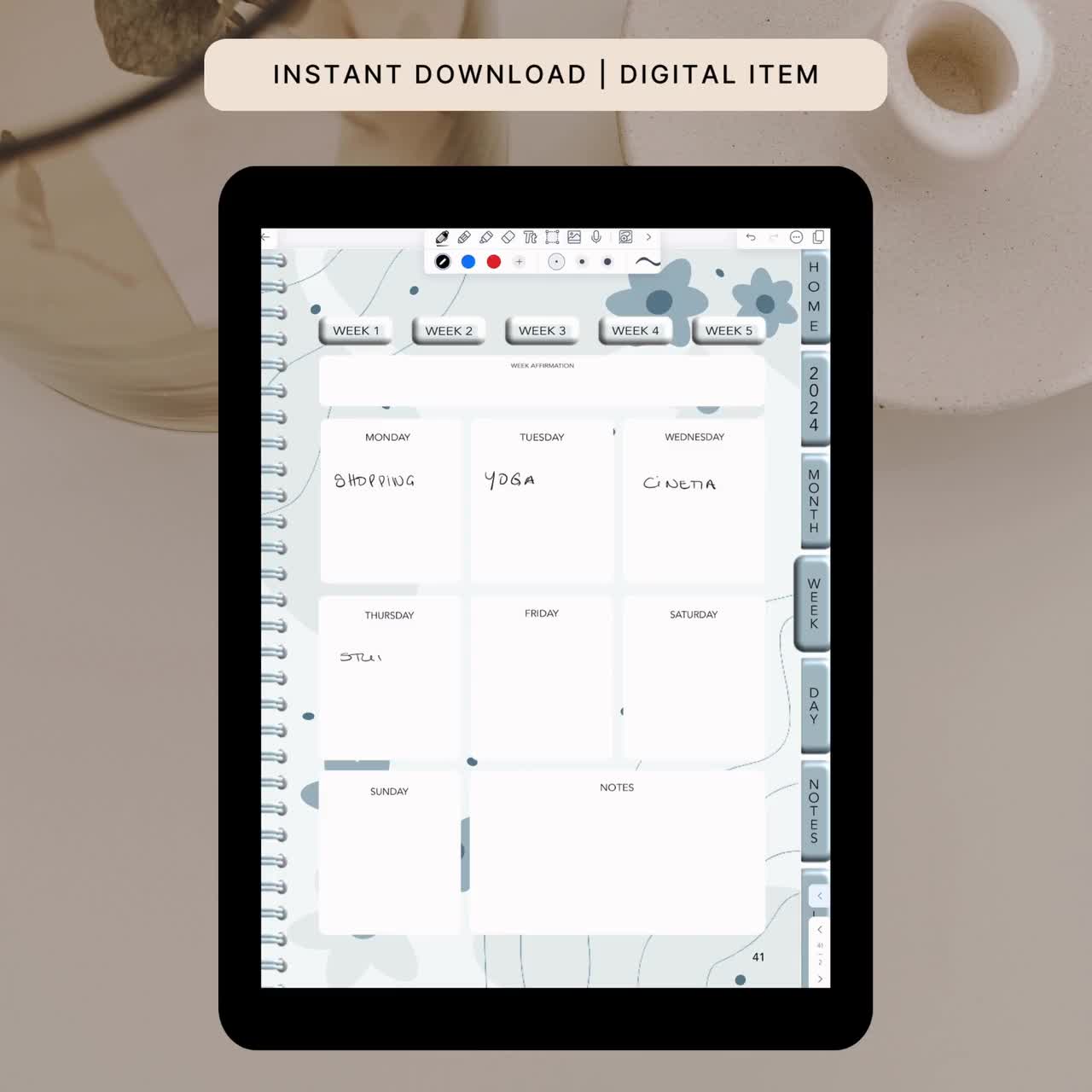 2024 ADHD Digital Planner for iPad/Tablet (Goodnotes, Notability) - Stay  Organized All Year!