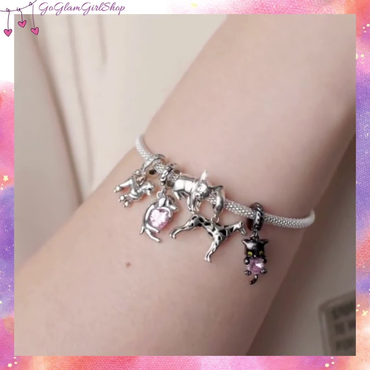 LOVANS Ciondolo In Argento 925 Per Bracciale – Forma Animale Carino – Perlina Fai Da Te Per Donne E Ragazze