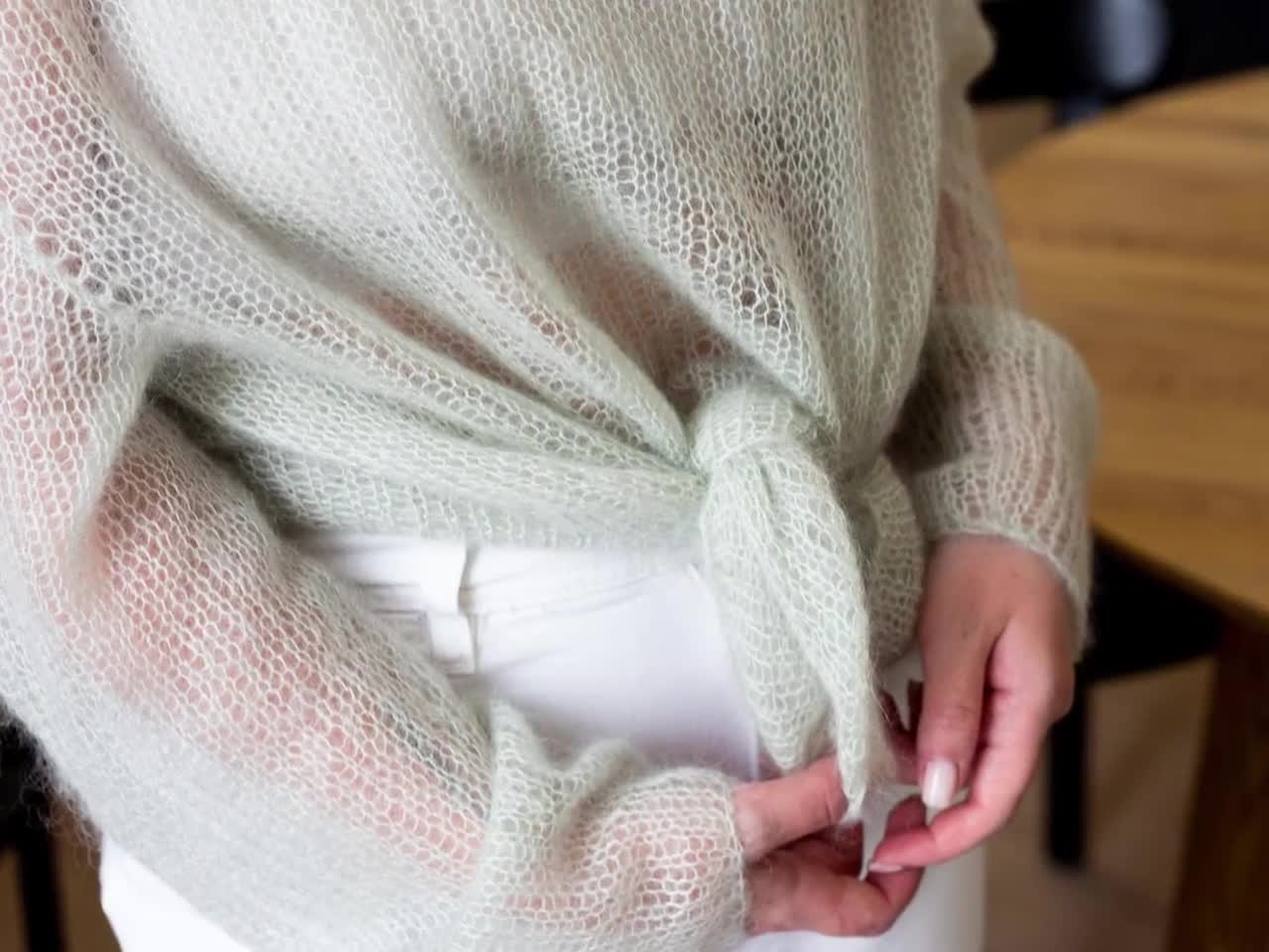 Thin Jumper Knitting Pattern: Women's Loose Knit Mohair