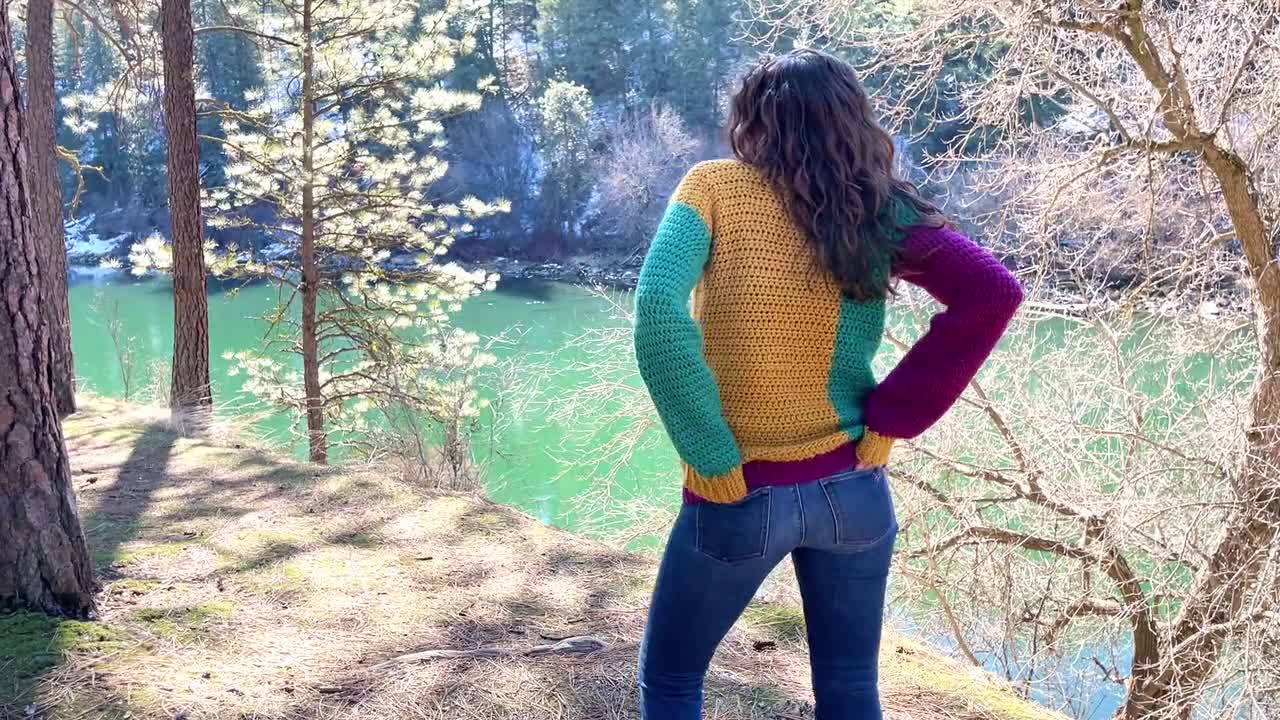 CROCHET PATTERN Color Block Sweater | Simple Apricity