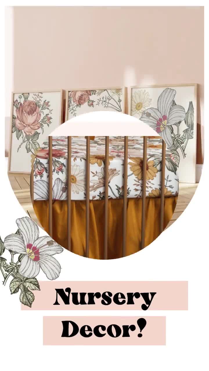Vintage Floral Curtains, Floral Room Decor, Floral Nursery, Baby