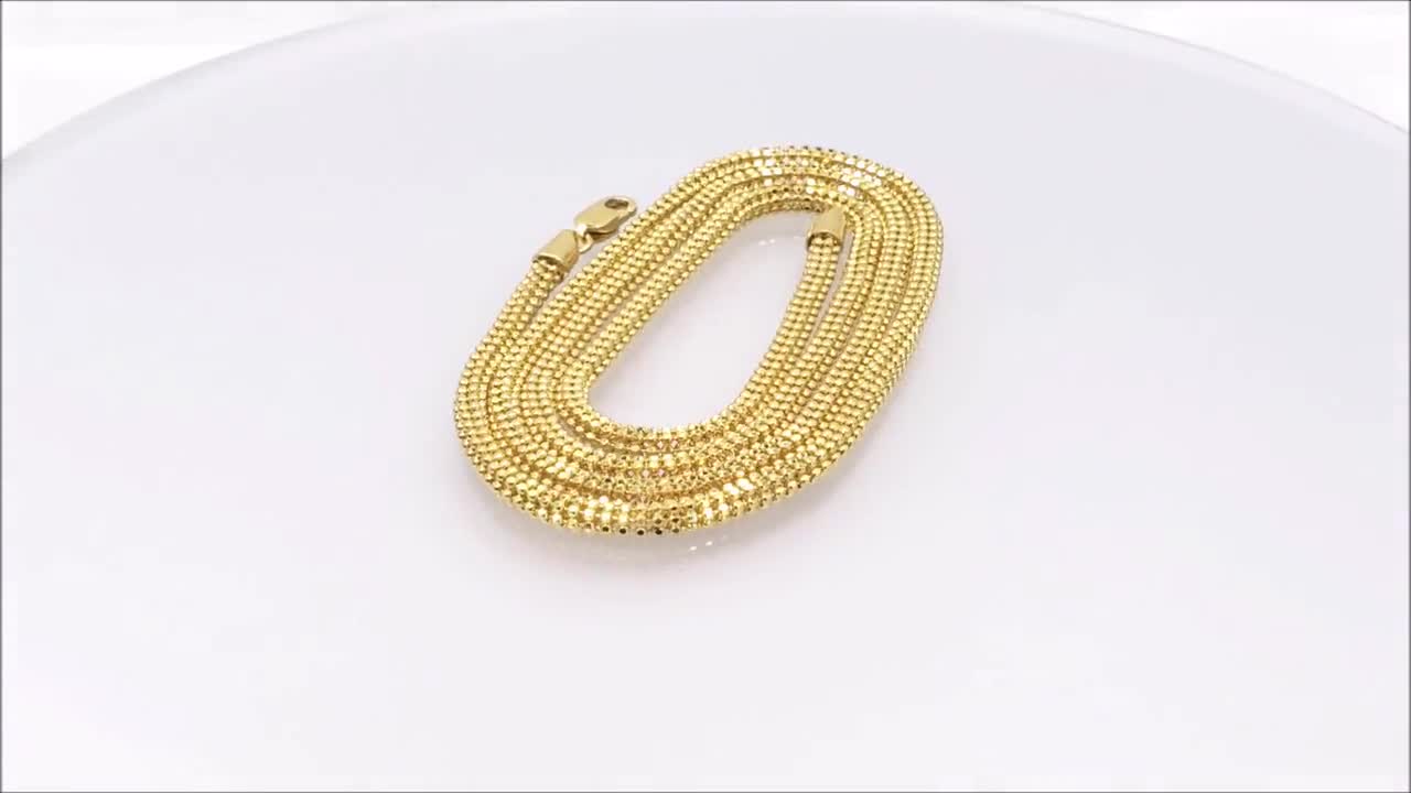 Genuine 22K Gold Beaded Chain Necklace 18.25